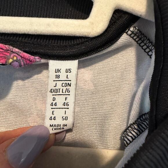 Farm Rio X Adidas Large Poisonous Garden Track Jacket Black Floral - Picture 2 of 5